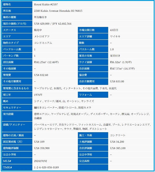 ロイヤル　クヒオ2107