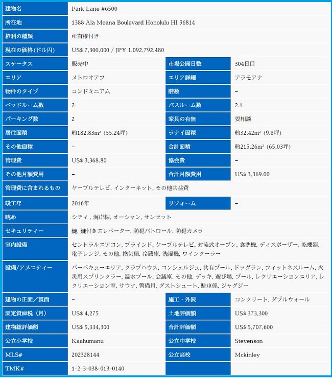 パークレーン6500